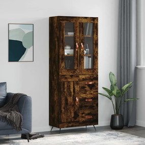Credenza Rovere Fumo 69,5x34x180 Cm İn Legno Multistrato /
