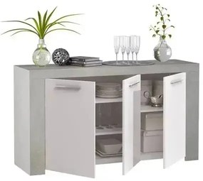 Credenza 3 ante ambit cemento bianco