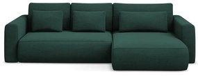 Divano angolare verde allungabile/con contenitore (con penisola a destra/con chaise lounge) Kapua – Makamii