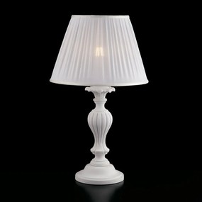 Lampada Da Tavolo Shabby Chic Leonardo Legno Bianco 1 Luce E27