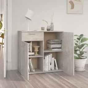 Credenza grigio cemento 80x36x75 cm in truciolato