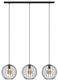 Lampadario a sospensione con filo MERCURE 3xE27/15W/230V nero