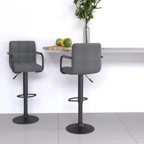Sgabelli Da Bar 2 Pz Grigio Chiaro İn Tessuto /