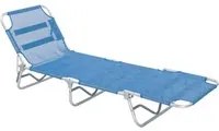 lettino spiaggia senza parasole 'sabaudia' cm 188 x 58 x h 27 - telo blu 6128860nlm