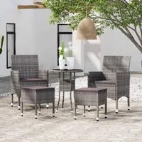 Set Divani da Giardino 5 pz in Polyrattan Grigio cod mxl 71421