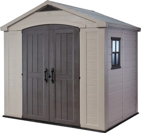 Casetta da Giardino Porta Attrezzi 256,5x182x243 cmin Resina Keter Factor 8x6 Beige...