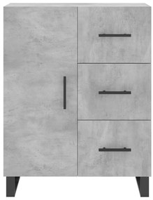 Credenza grigio cemento 69,5x34x90 cm in legno multistrato