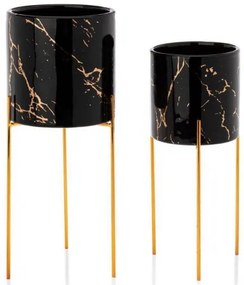 Portafiori NILA 28x11 cm nero/oro