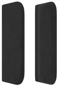 Testiera ad orecchio nera 163x16x78/88 cm in velluto