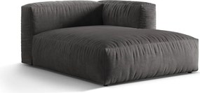 Parte divano componibile grigio (con penisola a destra) con rivestimento in velluto Martina – Micadoni