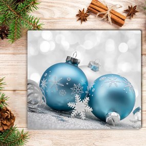 Tagliere in vetro temperato Palle di Natale Inverno Decorazioni di Natale 60x52 cm