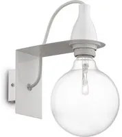 Applique Moderna Minimal Metallo Bianco 1 Luce E27 8W 3000K Luce Calda