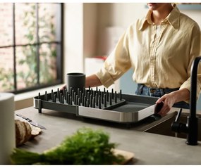 Scolapiatti regolabile grigio in acciaio inox 35x39 cm Duo - Joseph Joseph