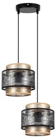 Lampadario a sospensione con filo GABI 2xE27/60W/230V oro/nero diametro 30 cm