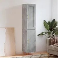 Credenza Grigio Cemento 34,5x34x180 cm in Legno Multistrato 3200125