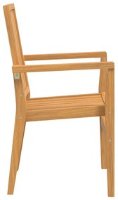 Sedie da Giardino Impilabili 4 pz 56,5x57,5x91 cm Massello Teak