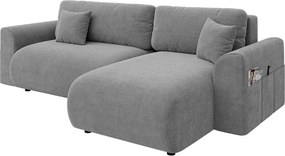 Divano angolare grigio allungabile (con composizione variabile) Lorine – Ropez