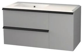 Mobile sottolavabo e lavabo Rodi per vasca a sinistra grigio nuvola L 105 x H 57 x P 46 cm