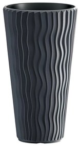 Vaso per piante e fiori SANDY PROSPERPLAST antracite H 70.8 cm Ø 39 cm