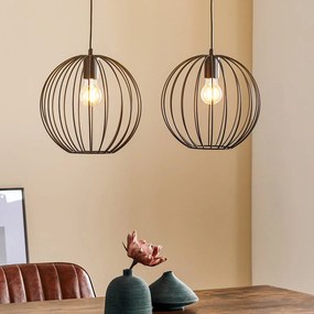 HELAM Lampada a sospensione Cumera a 2 luci, lunga, Ø paralume 30 cm