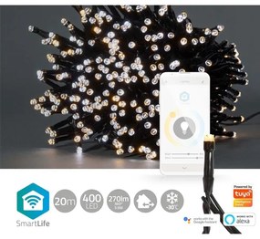 Nedis WIFILX02W400 - Catena di Natale LED 400xLED/8 funzioni 25m IP65 Wi-Fi Tuya