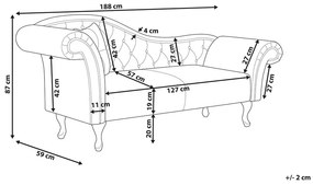 Chaise longue per lato sinistro in velluto rosa LATTES Beliani