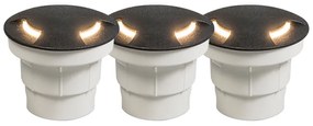 Set di 3 faretti da terra per esterni neri con LED IP67 - Ceci 2