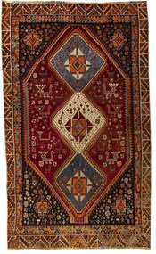 Shiraz Tappeto 240 x 150 Rosso (Iran) Annodato A Mano