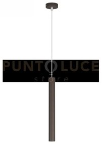 Round tube sospensione 1 luce marrone cavo cm.250 con base 1174-s1-ma