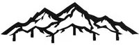 Appendiabiti da parete montagna 80x25 cm nero
