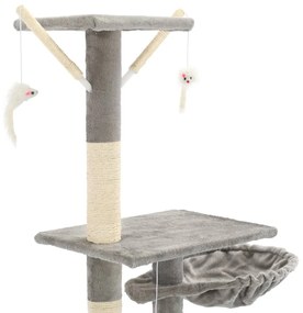 Albero per gatti con tiragraffi in sisal 230-250 cm grigio