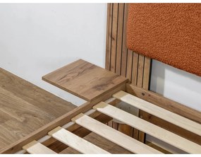 Letto matrimoniale arancione con rete inclusa 140x190 cm Lior – Bobochic Paris