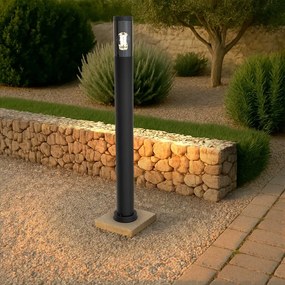Paletto da Giardino Nero 100cm DarkLight, Acciaio INOX, base E27 Colore Nero