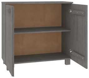 Credenza HAMAR Grigio Chiaro 85x35x80 cm Legno Massello di Pino