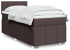 Giroletto A Molle Con Materasso Marrone Scuro 80x200 Cm Tessuto /