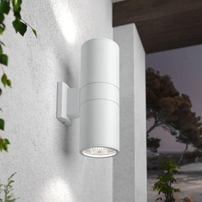 Applique Cilindrica Bidirezionale XL IP54 Con 2 basi E27 - Bianca