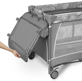 Lionelo - Lettino da viaggio FLOWER Grigio Pietra