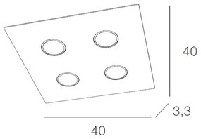 Plafoniera Moderna Area Metallo Bianco Metallo 4 Luci Gx53