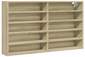 Armadietto vetrina rovere sonoma 100x15x58 cm legno multistrato