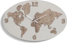 Orologio da parete 70x45 cm PLANISFERO in legno laminato TTE