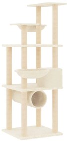 Albero per gatti con tiragraffi in sisal crema 141 cm