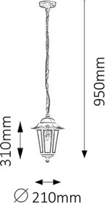 Rabalux 8207 - Lampadario da esterno VELENCE 1xE27/60W/230V