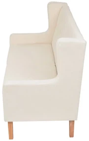 Set divani 2 pz in tessuto bianco crema