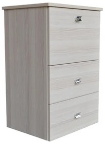 Mobile stiro asse scomparsa legno Rovere Sbiancato - 1 anta 2 cassetti