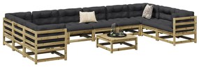 Set divani da giardino 11 pz in legno impregnato di pino