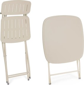 Set da pranzo da giardino beige in acciaio per 2 persone Yvonne – Bizzotto