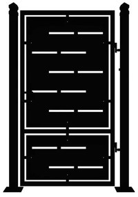 Cancello con serratura manuale Privacy in ferro, apertura a destra, L 104.5 x H 180 cm, di colore nero