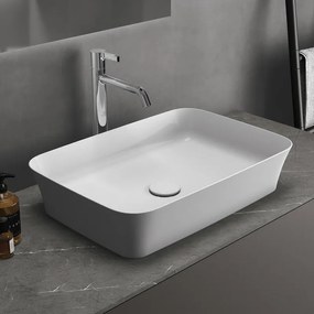 Lavabo da appoggio IDEAL STANDARD rettangolare in ceramica L 55 x H 12.5 x P 38 cm bianco piletta non inclusa