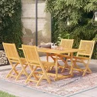 Set da Pranzo da Giardino 5 pz in Legno Massello di Teak 3059551