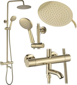 Set Doccia da incasso con Termostatato Lungo Diamond Gold